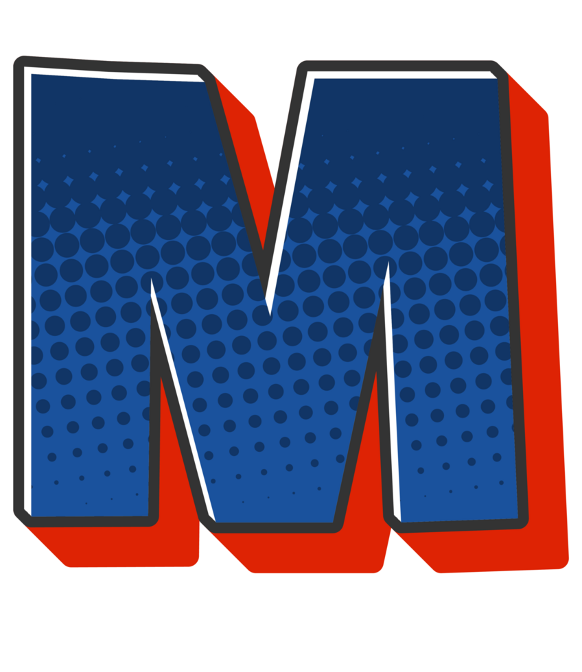 Comic Halftone Alphabet Letter and Number png