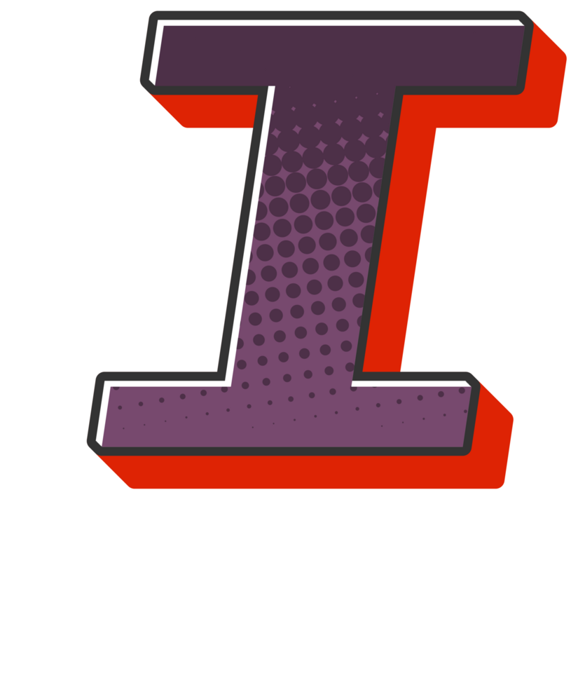 Comic Halftone Alphabet Letter and Number png
