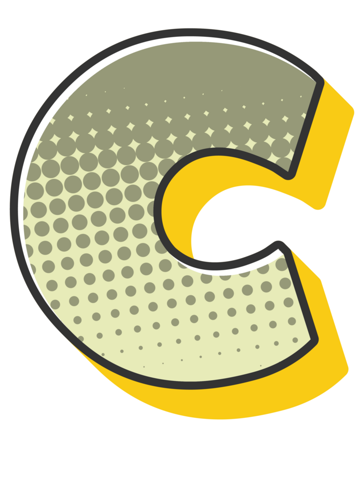 Comic Halftone Alphabet Letter and Number png