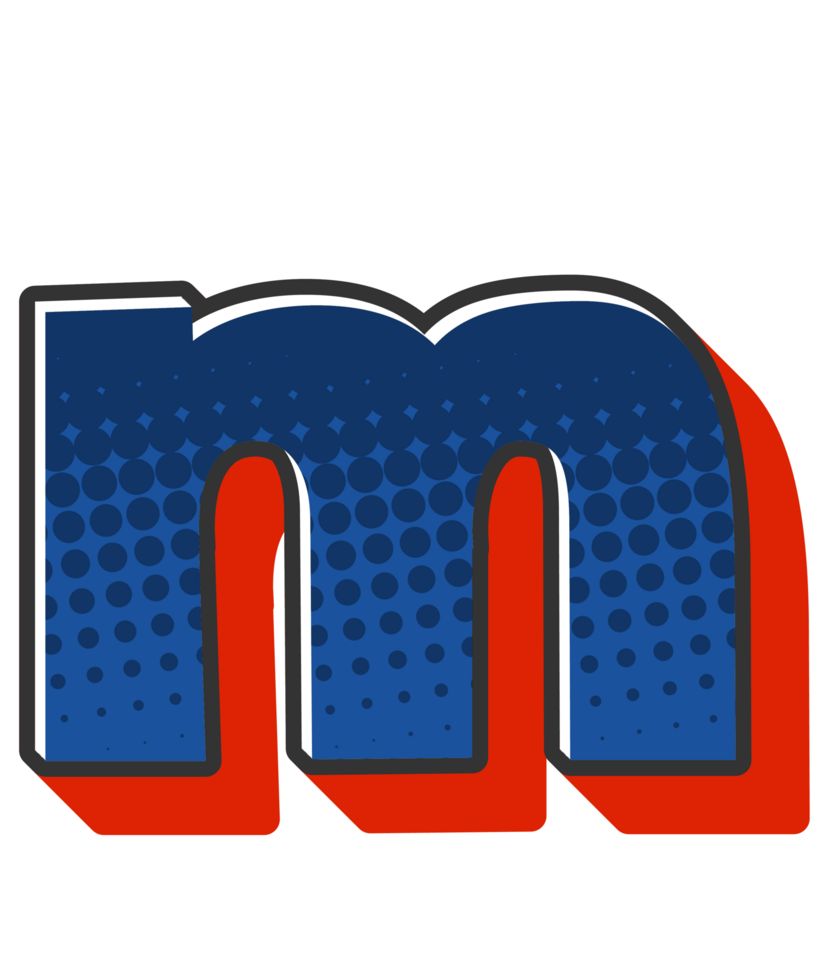 Comic Halftone Alphabet Letter and Number png