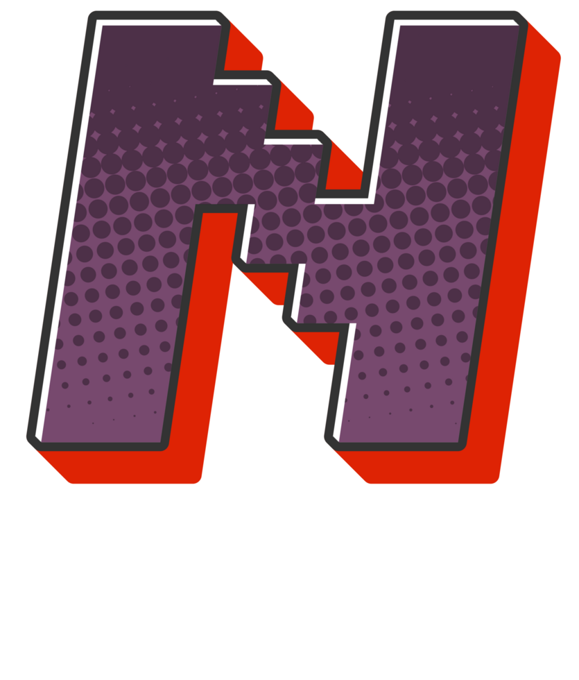 Comic Halftone Alphabet Letter and Number png