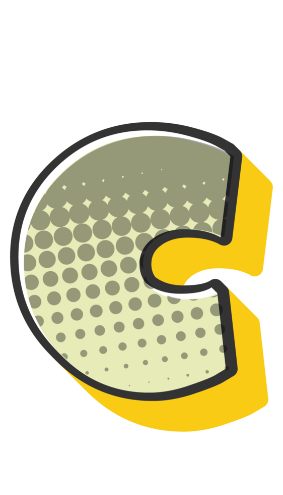 Comic Halftone Alphabet Letter and Number png