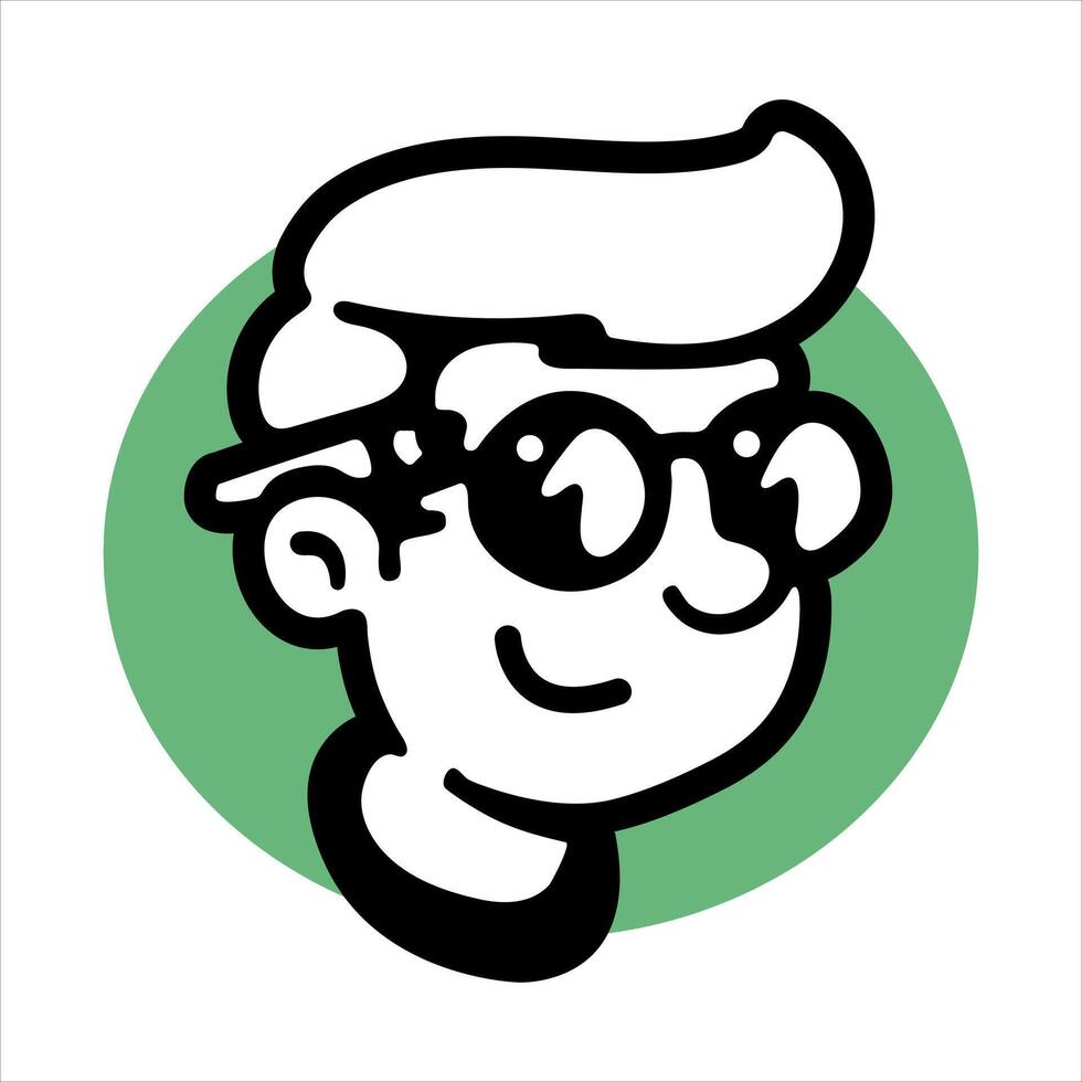 a cartoon character with glasses on his face vector