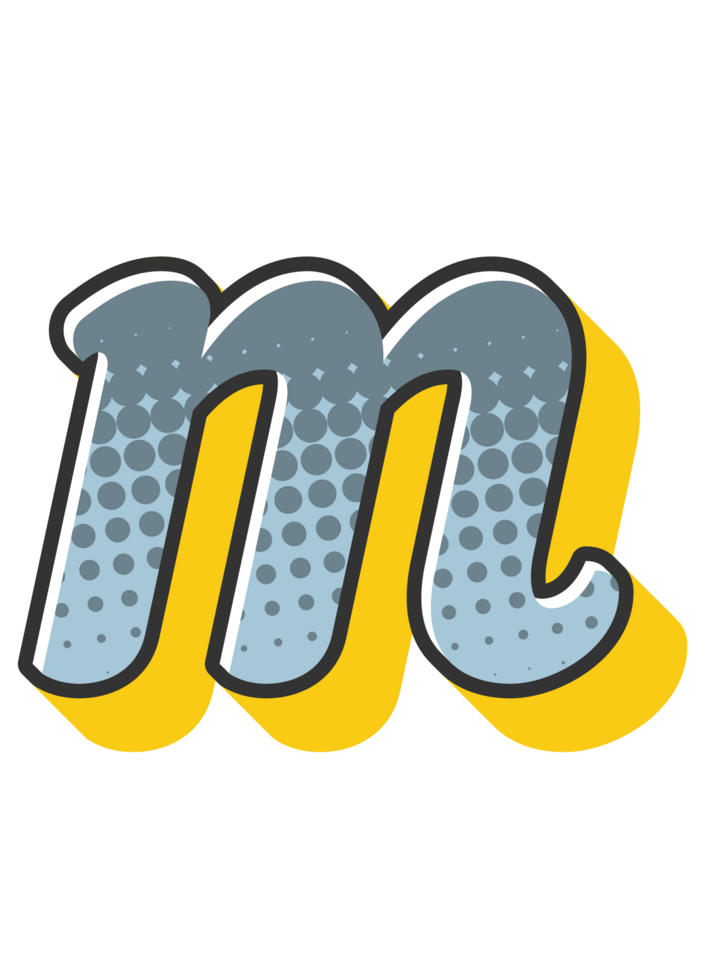 Comic Halftone Alphabet Letter and Number png