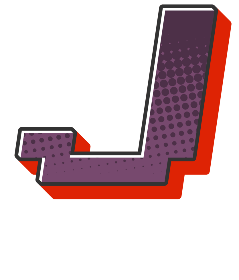 Comic Halftone Alphabet Letter and Number png