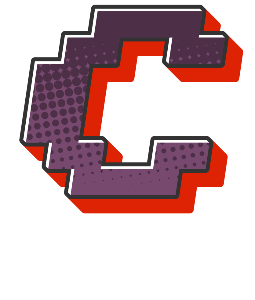 Comic Halftone Alphabet Letter and Number png