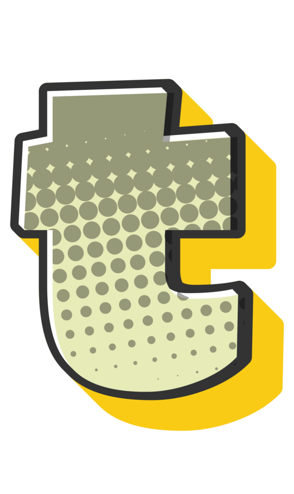 Comic Halftone Alphabet Letter and Number png