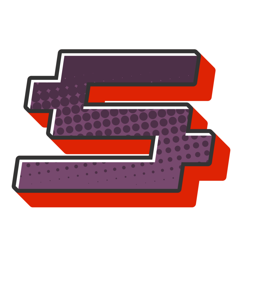 Comic Halftone Alphabet Letter and Number png