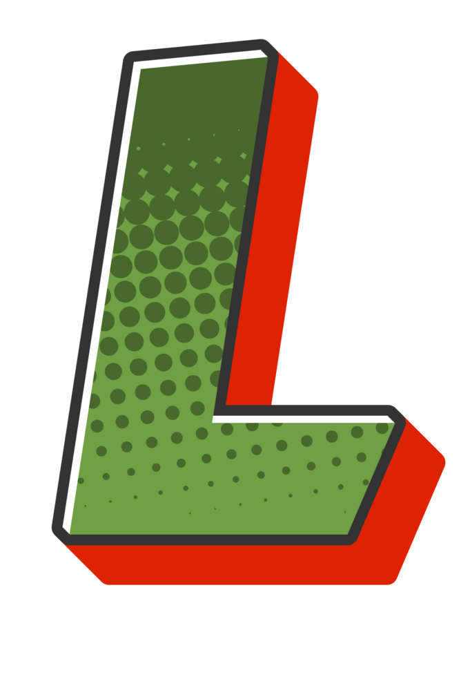 Comic Halftone Alphabet Letter and Number png