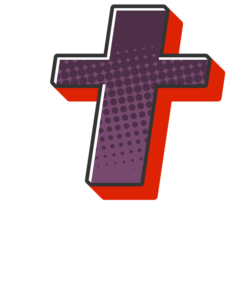 Comic Halftone Alphabet Letter and Number png