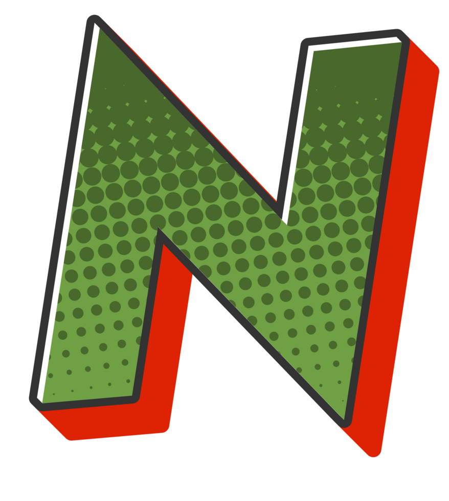 Comic Halftone Alphabet Letter and Number png