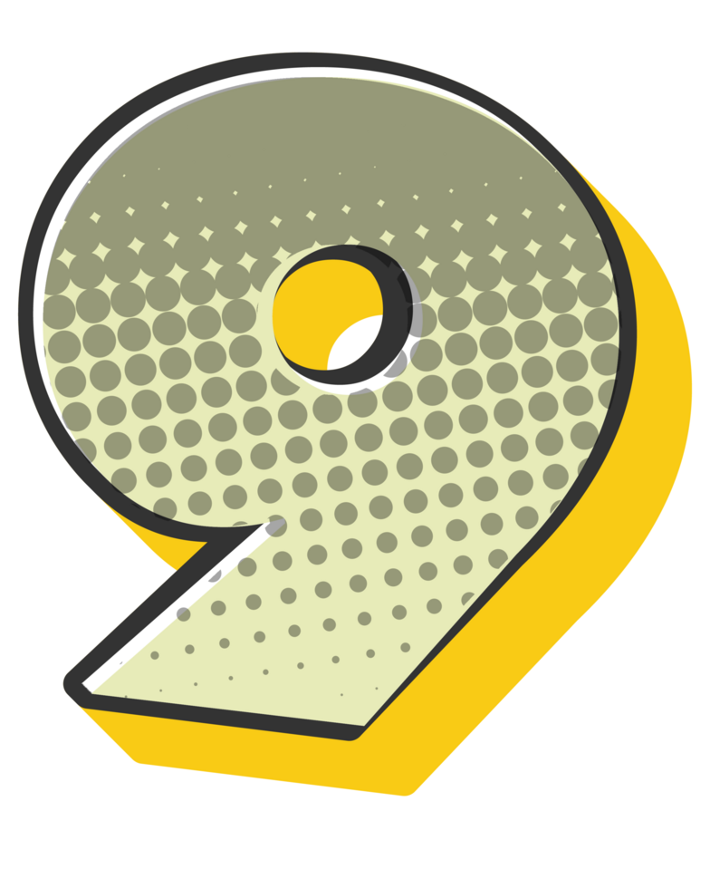 Comic Halftone Alphabet Letter and Number png