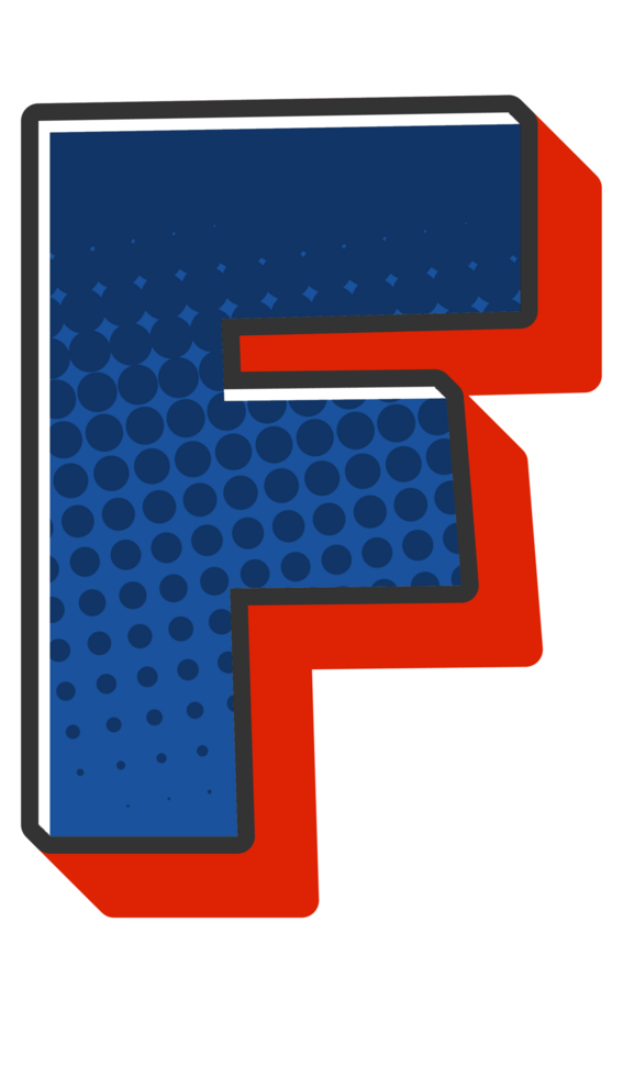 Comic Halftone Alphabet Letter and Number png