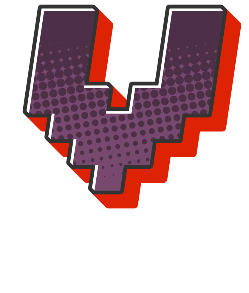 Comic Halftone Alphabet Letter and Number png