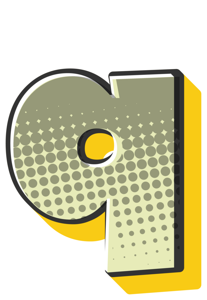Comic Halftone Alphabet Letter and Number png