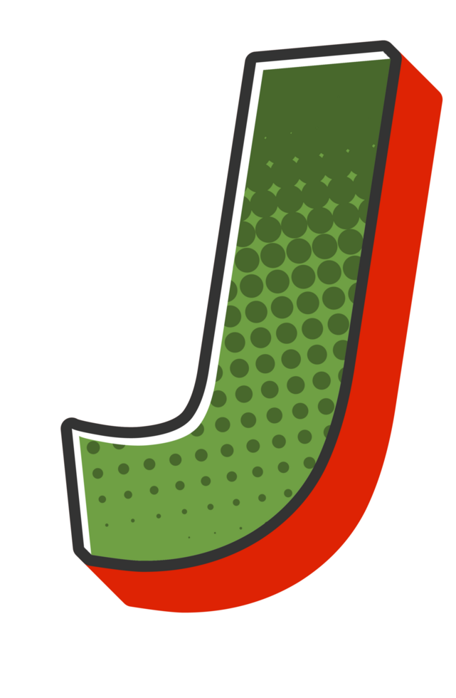 Comic Halftone Alphabet Letter and Number png