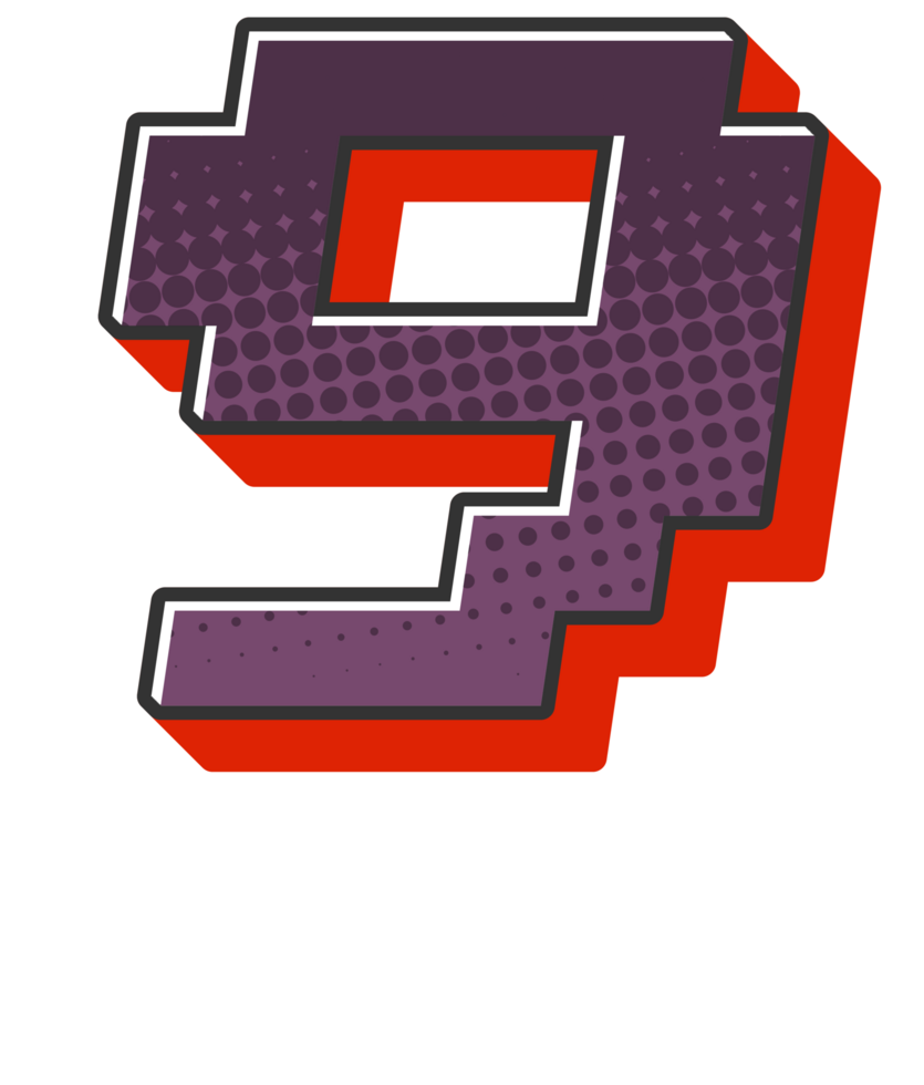 Comic Halftone Alphabet Letter and Number png