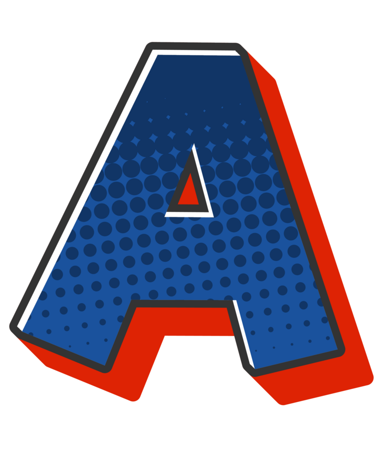 Comic Halftone Alphabet Letter and Number png
