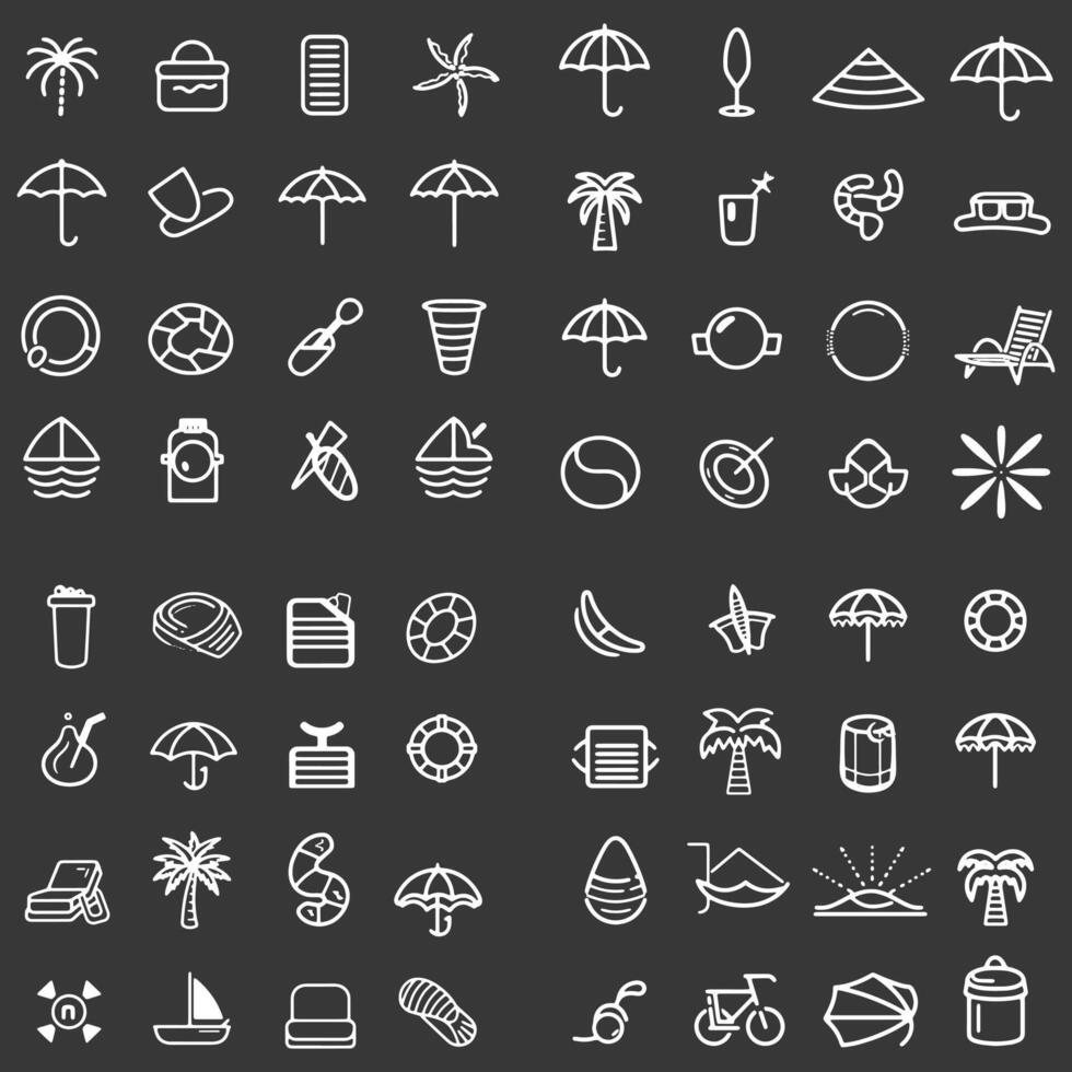 Set of Beach icon simple vector