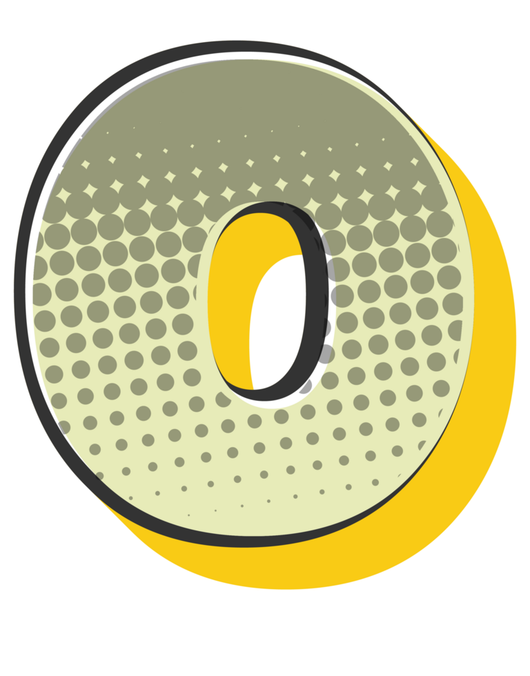 Comic Halftone Alphabet Letter and Number png