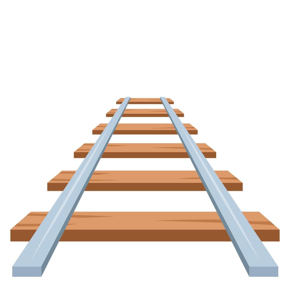 The railway going forward. Rails icon vector