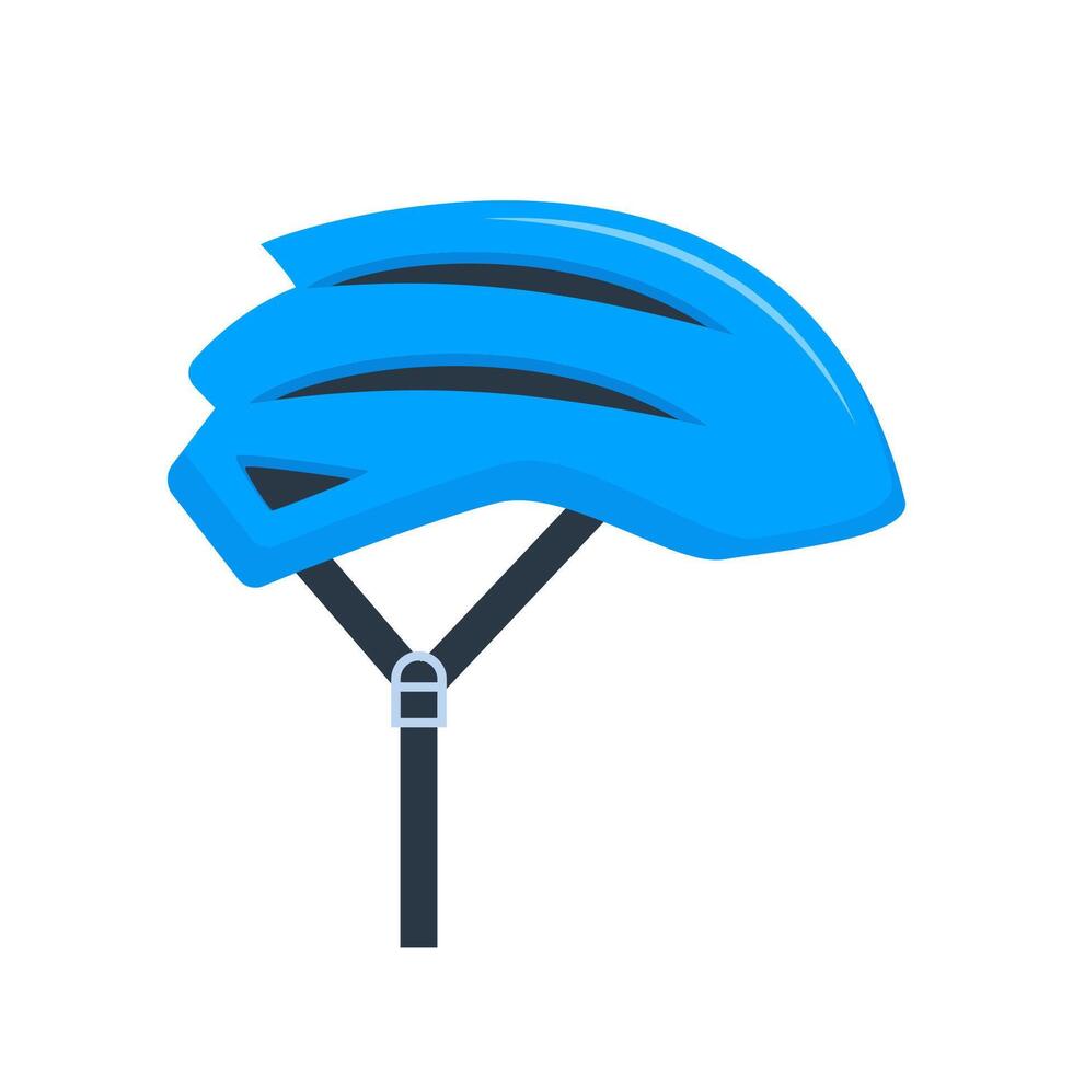 Blue bicycle helmet isolated on white background. illustration. vector