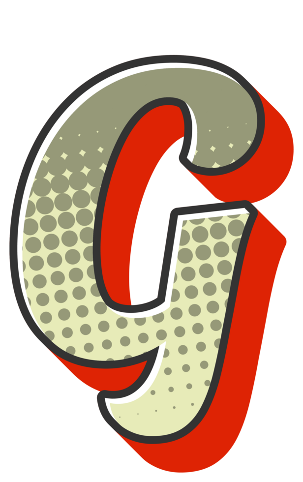 Comic Halftone Alphabet Letter and Number png