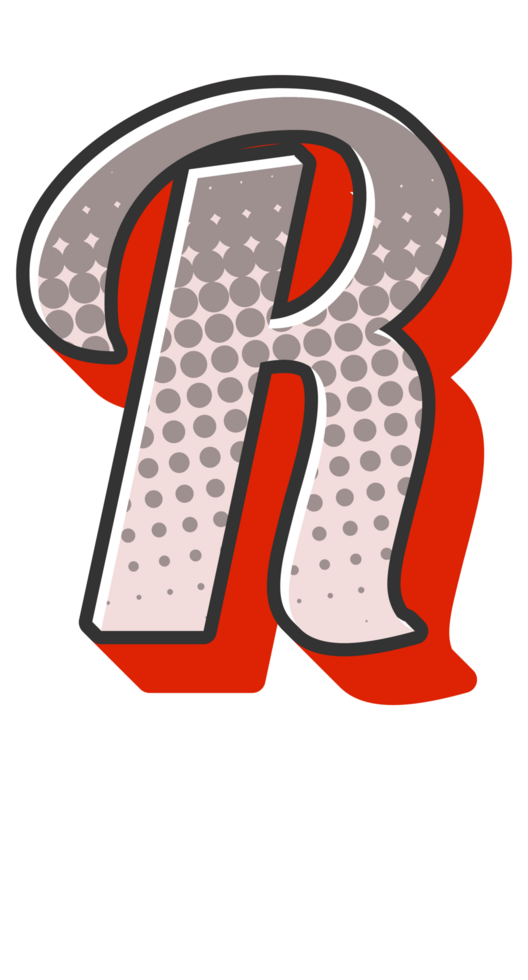 Comic Halftone Alphabet Letter and Number png