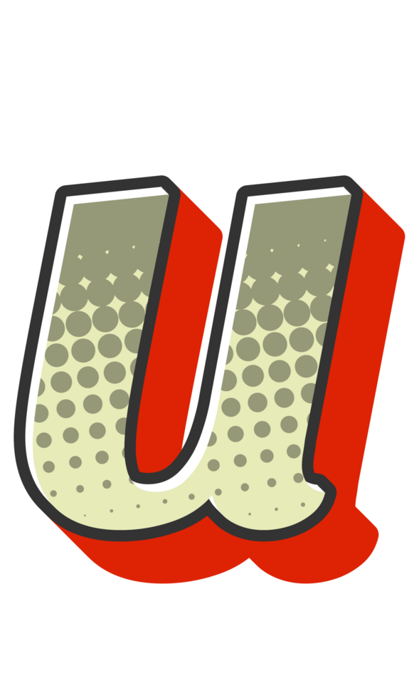 Comic Halftone Alphabet Letter and Number png