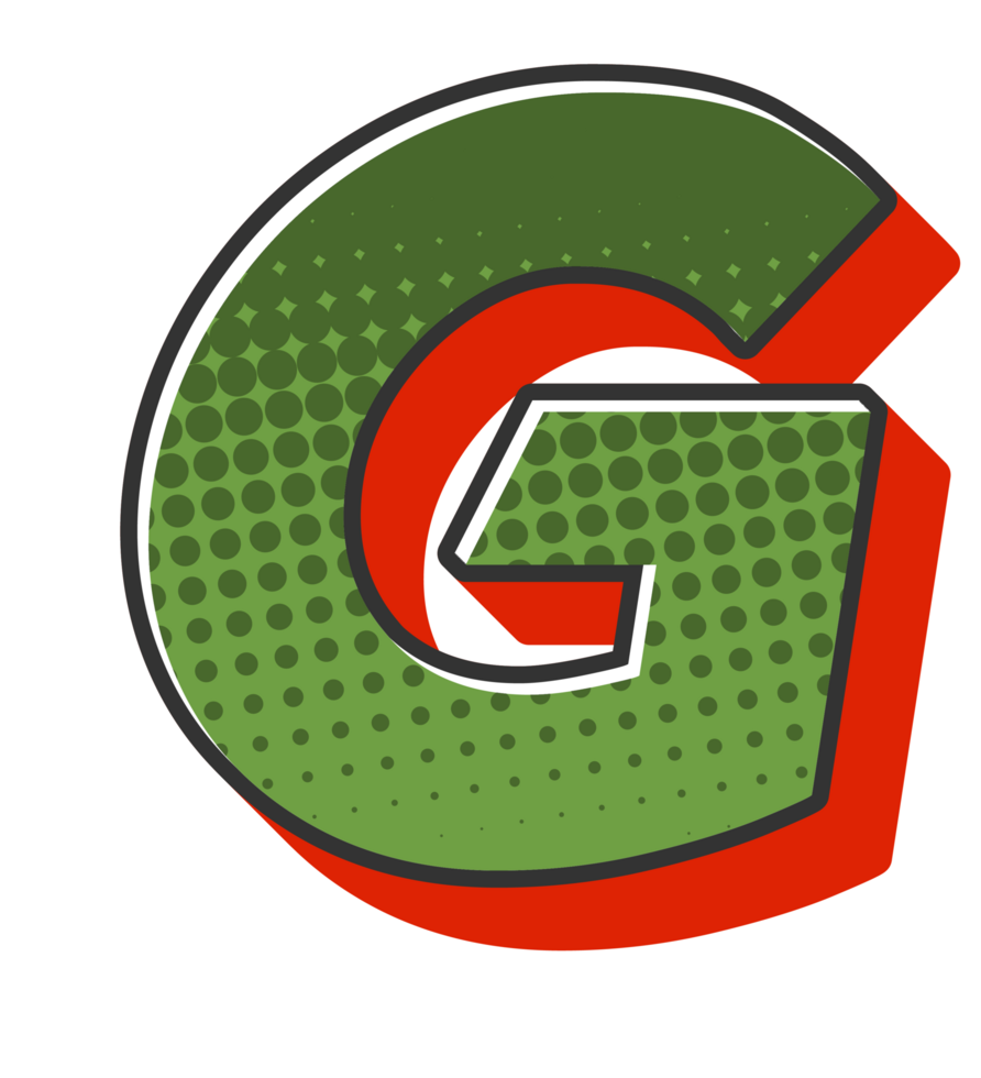 Comic Halftone Alphabet Letter and Number png