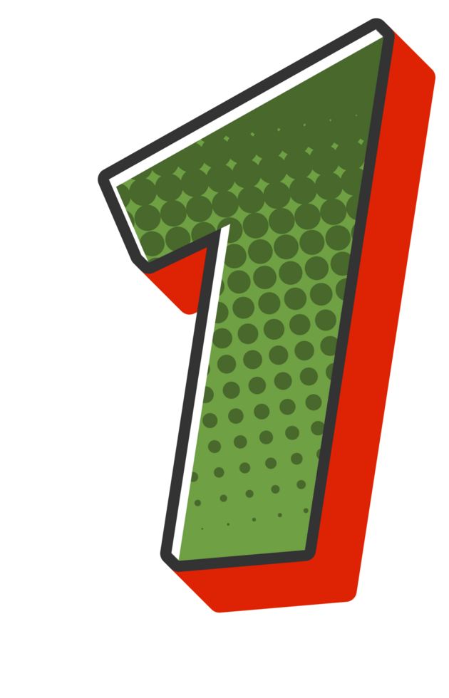 Comic Halftone Alphabet Letter and Number png