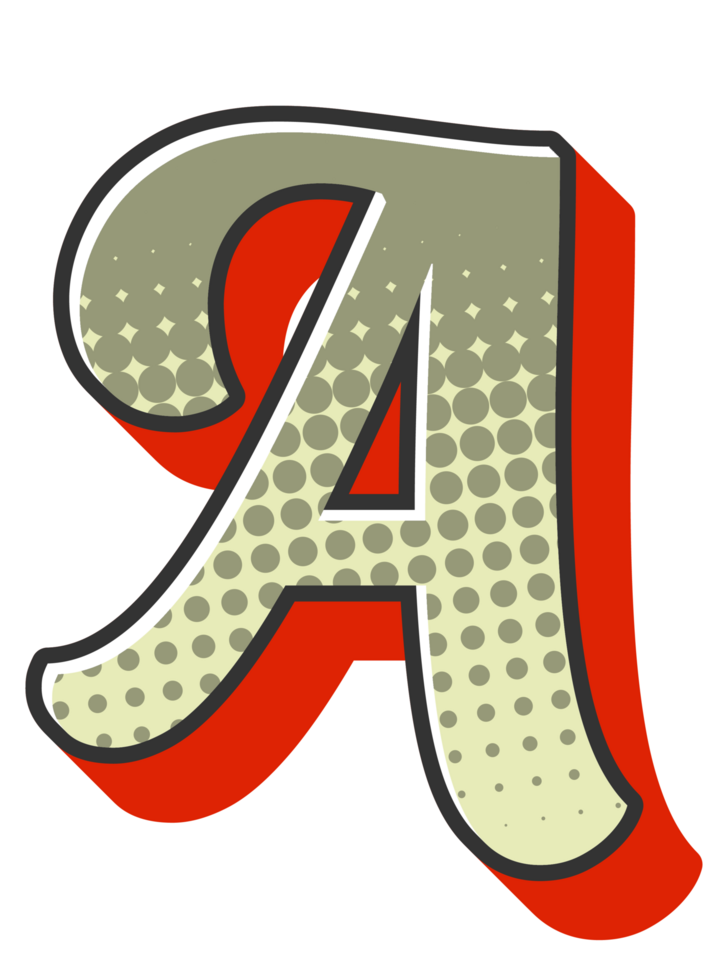 Comic Halftone Alphabet Letter and Number png