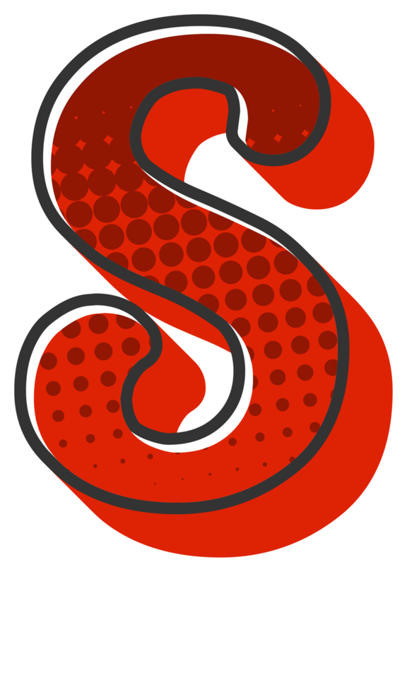 Comic Halftone Alphabet Letter and Number png