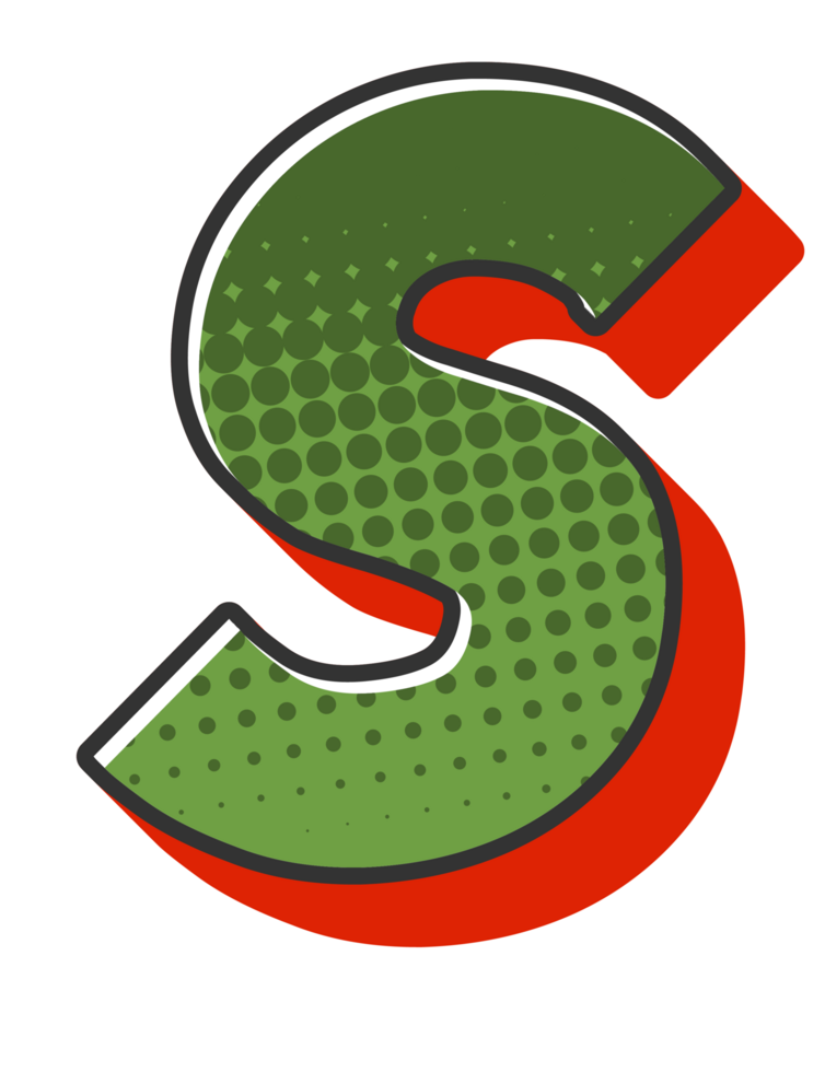 Comic Halftone Alphabet Letter and Number png