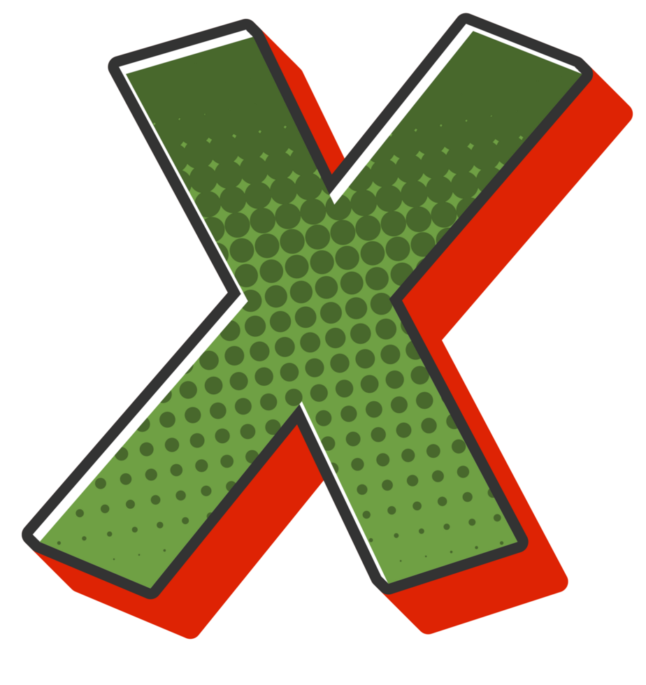 Comic Halftone Alphabet Letter and Number png