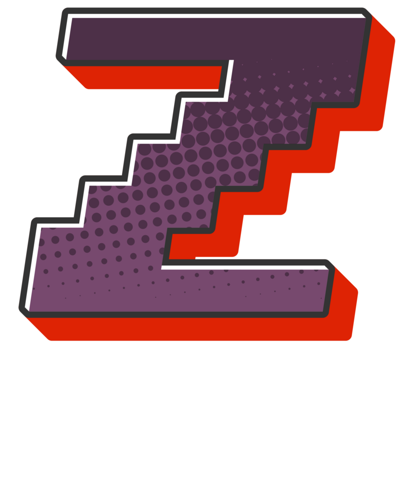 Comic Halftone Alphabet Letter and Number png
