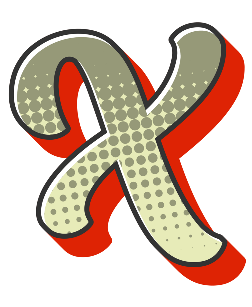 Comic Halftone Alphabet Letter and Number png