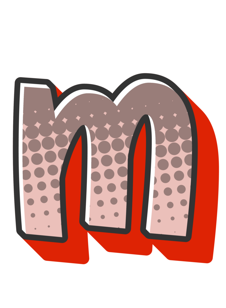 Comic Halftone Alphabet Letter and Number png