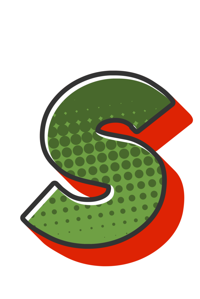 Comic Halftone Alphabet Letter and Number png