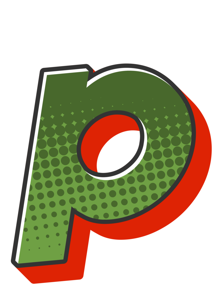 Comic Halftone Alphabet Letter and Number png