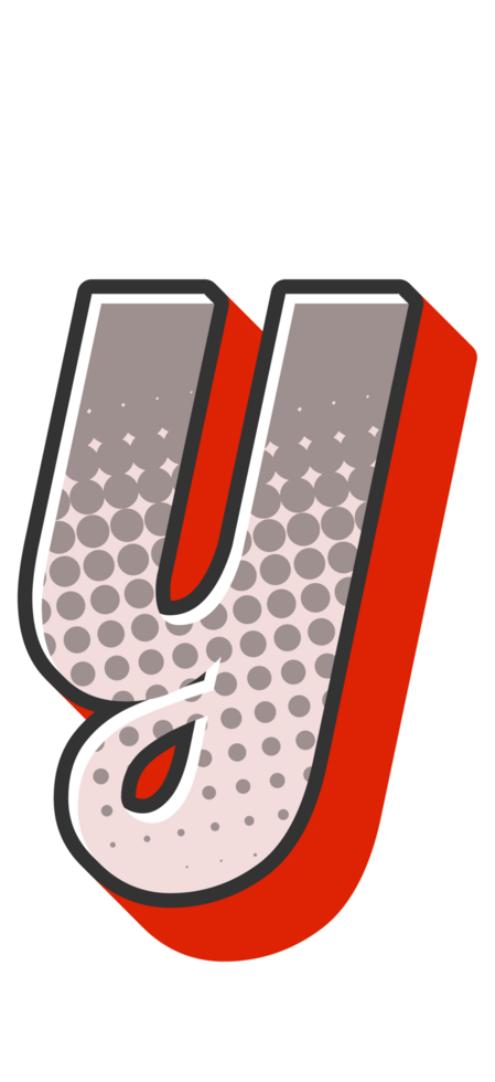 Comic Halftone Alphabet Letter and Number png