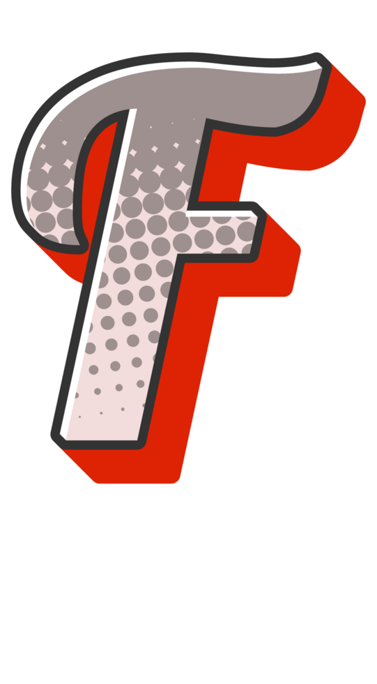 Comic Halftone Alphabet Letter and Number png