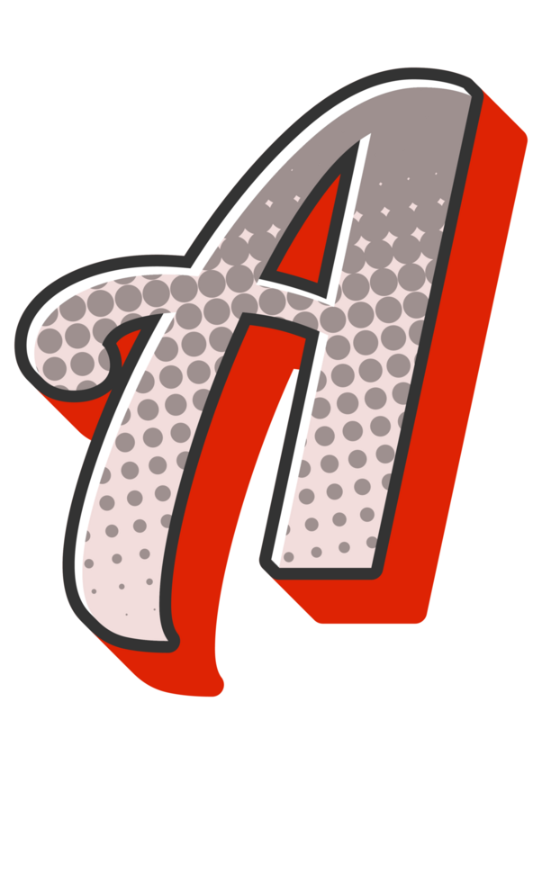 Comic Halftone Alphabet Letter and Number png