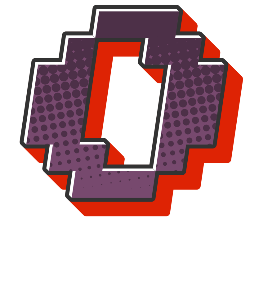Comic Halftone Alphabet Letter and Number png