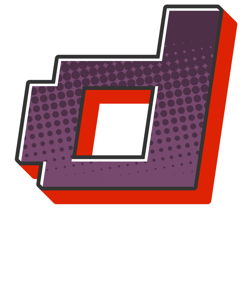 Comic Halftone Alphabet Letter and Number png
