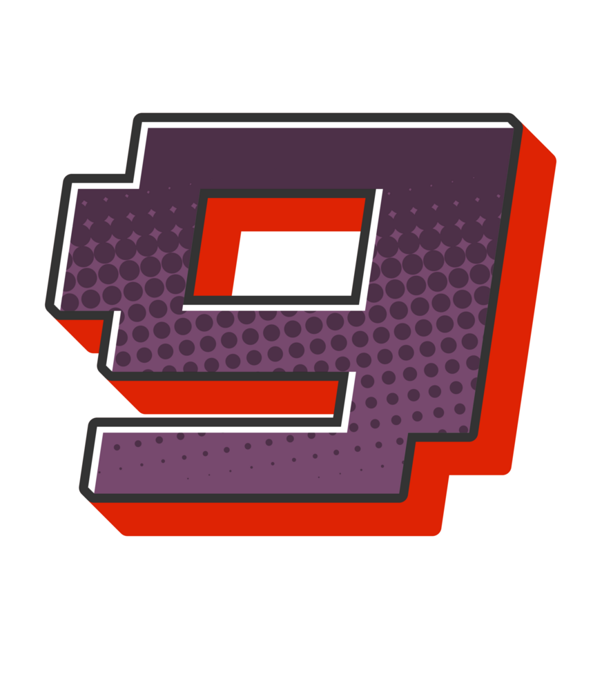 Comic Halftone Alphabet Letter and Number png