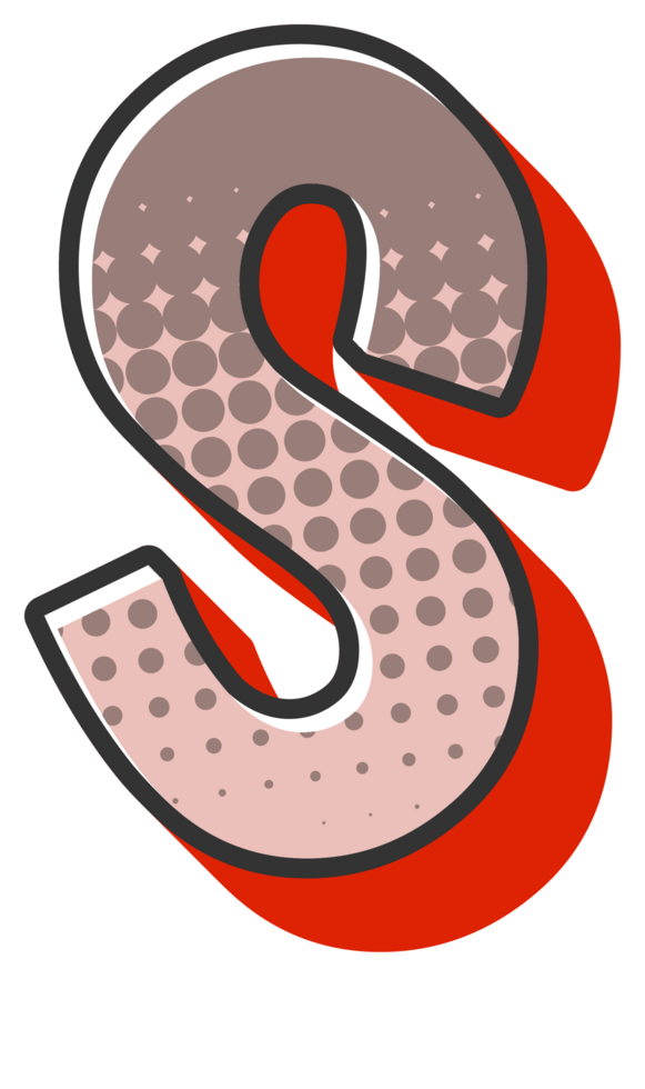 Comic Halftone Alphabet Letter and Number png