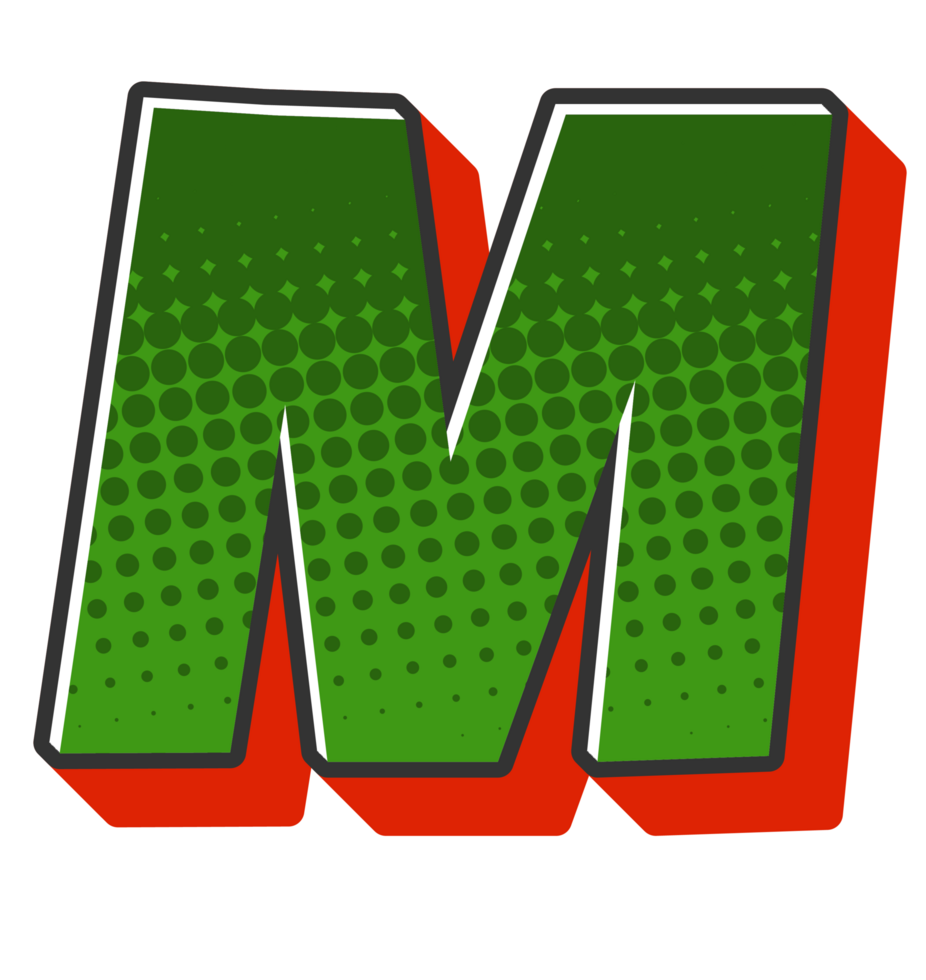 Comic Halftone Alphabet Letter and Number png