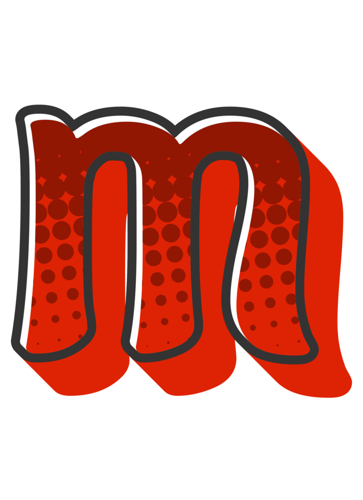 Comic Halftone Alphabet Letter and Number png
