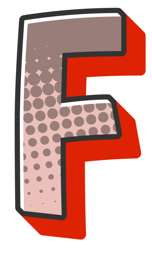 Comic Halftone Alphabet Letter and Number png
